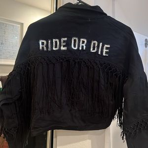 EastnWest Label Jacket Ride Or Die Jacket Size Large
